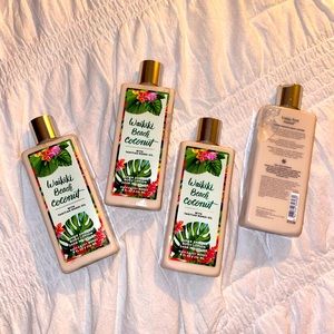 Bath and Body Works Waikiki Beach Coconut lotion. Pack of 4. New.